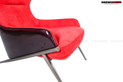 DARWINPRO CARBON FIBER CAYENNE RED SUEDE LOUNGE CHAIR - DarwinPRO Aerodynamics