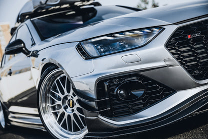 2020-2024 Audi RS4 B9.5 BKSS Style Carbon Fiber Front Bumper Canards - DarwinPRO Aerodynamics