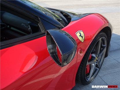2010-2015 Ferrari 458 Coupe/Spyder/Speciale Dry Carbon Fiber Mirror Housing Repalcement - DarwinPRO Aerodynamics