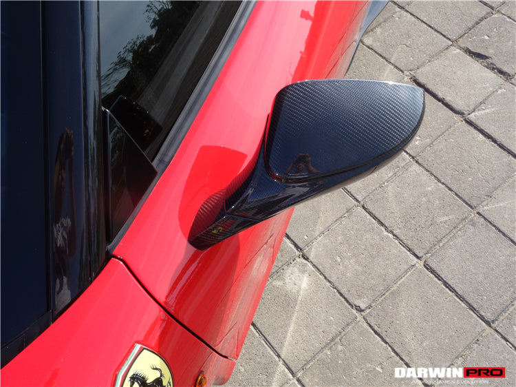 2010-2015 Ferrari 458 Coupe/Spyder/Speciale Dry Carbon Fiber Mirror Housing Repalcement - DarwinPRO Aerodynamics