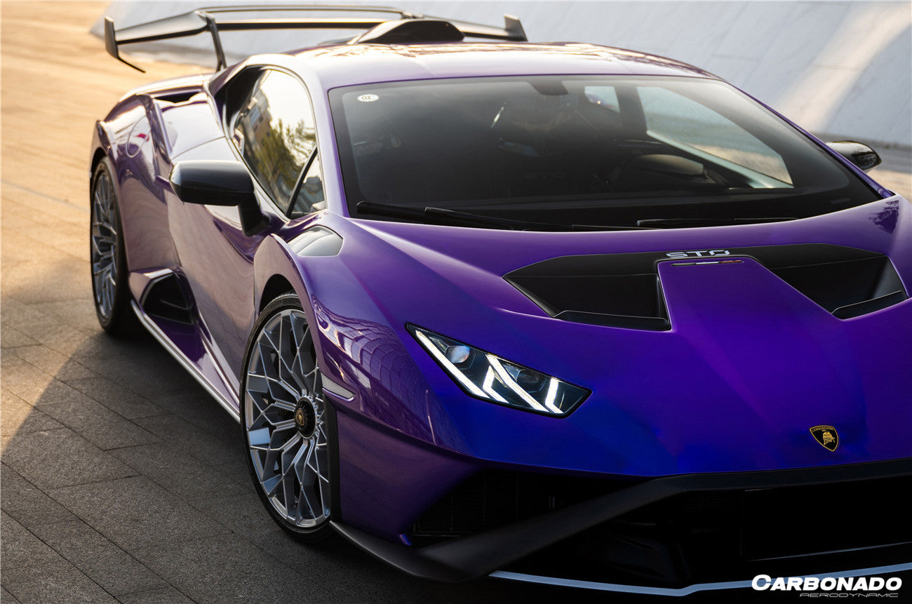 2021-UP Lamborghini Huracan STO Dry Carbon Fiber Hood Vents - Carbonado