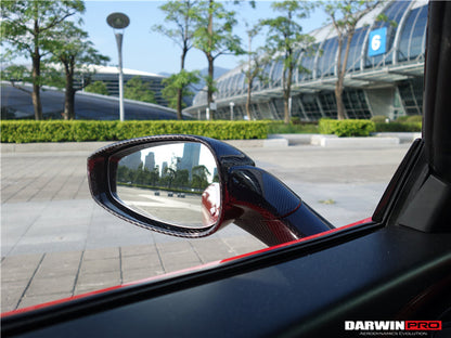 2010-2015 Ferrari 458 Coupe/Spyder/Speciale Dry Carbon Fiber Mirror Housing Repalcement - DarwinPRO Aerodynamics
