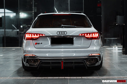 2017-2022 Audi RS4 B9 BKSS Style Rear Diffuser w/ Caps - DarwinPRO Aerodynamics