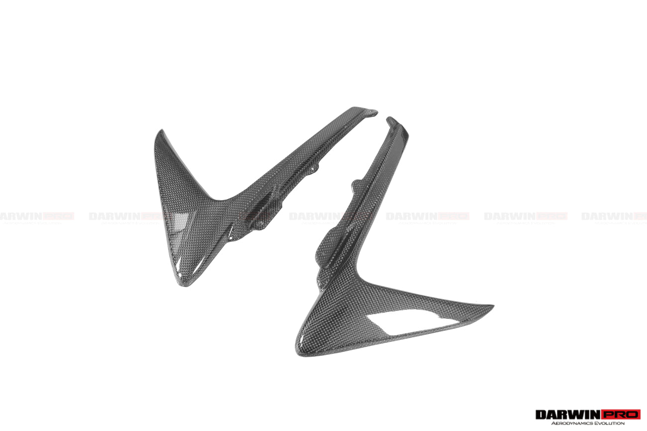 2018-2022 Ferrari 488 Pista Carbon Fiber Front Bumper Vent Canards - DarwinPRO Aerodynamics