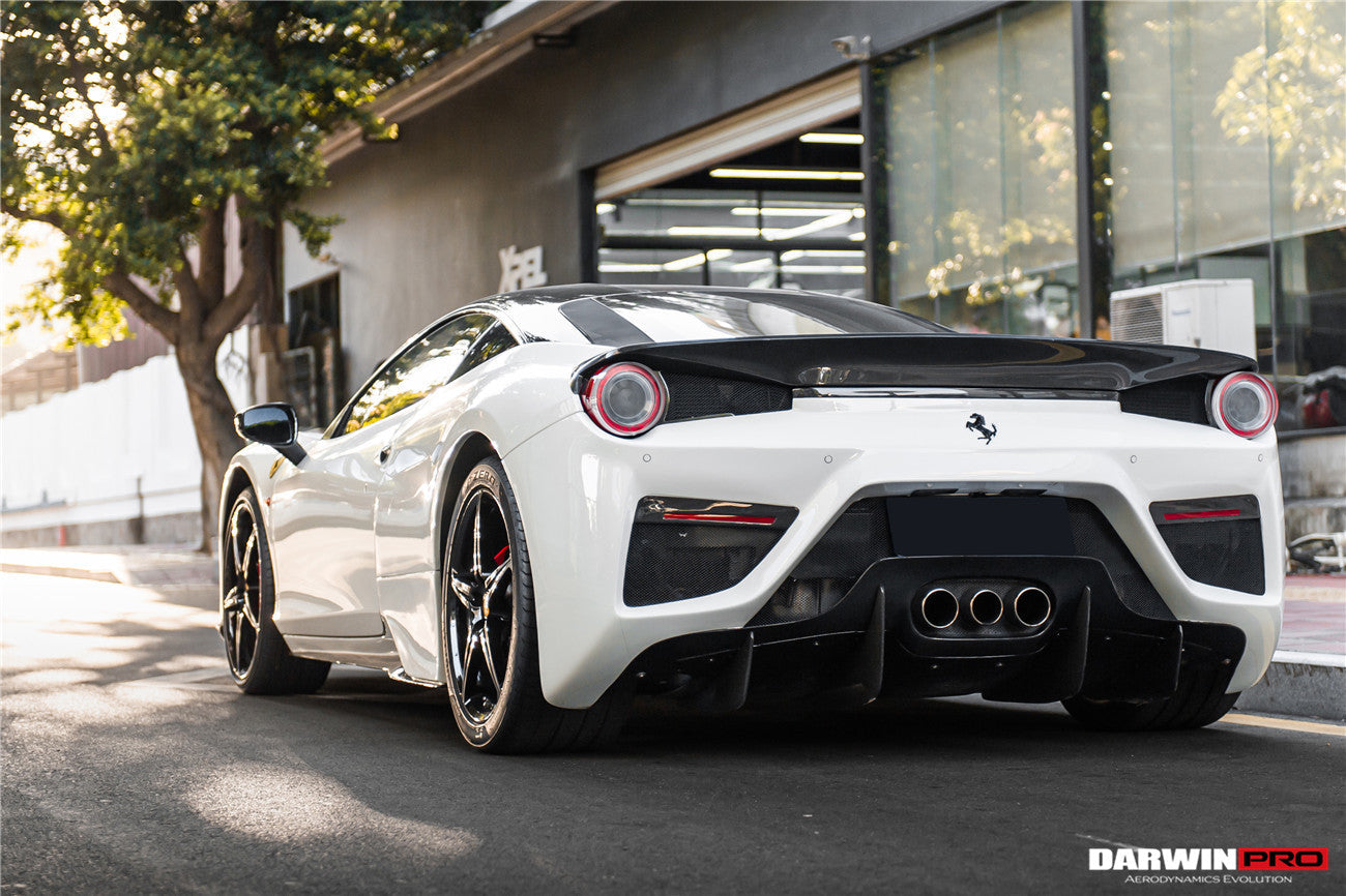 2010-2015 Ferrari 458 Coupe BKSS Style Partial Carbon Fiber Rear Bumper And Carbon Fiber Trunk W/ Tail Light Cover - DarwinPRO Aerodynamics
