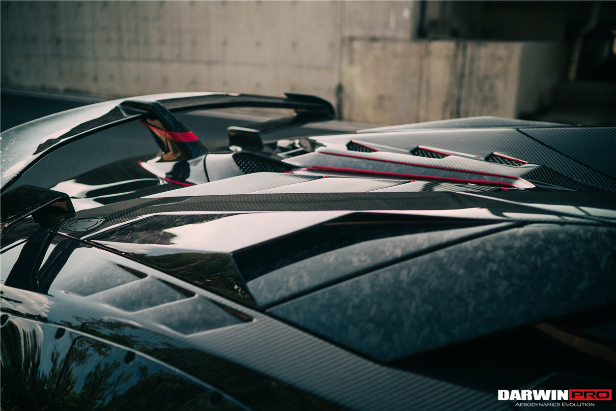 2011-2016 Lamborghini Aventador LP700 Roadster SV-BKSSII Style Engine Hood And Wing - DarwinPRO Aerodynamics