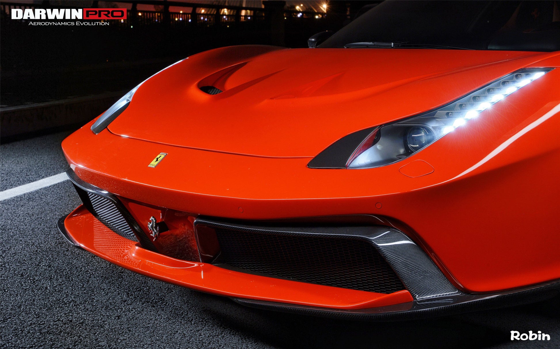 2010-2015 Ferrari 458 Coupe/Spyder BKSS Style Carbon Fiber Hood and Partial Carbon Fiber Front bumper - DarwinPRO Aerodynamics