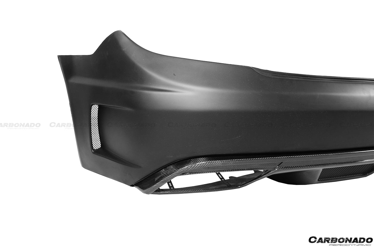 2008-2014 Mercedes Benz C Class W204 P Style Rear Bumper w/ Exhaust tips - Carbonado