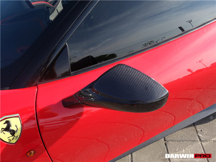 2010-2015 Ferrari 458 Coupe/Spyder/Speciale Dry Carbon Fiber Mirror Housing Repalcement - DarwinPRO Aerodynamics
