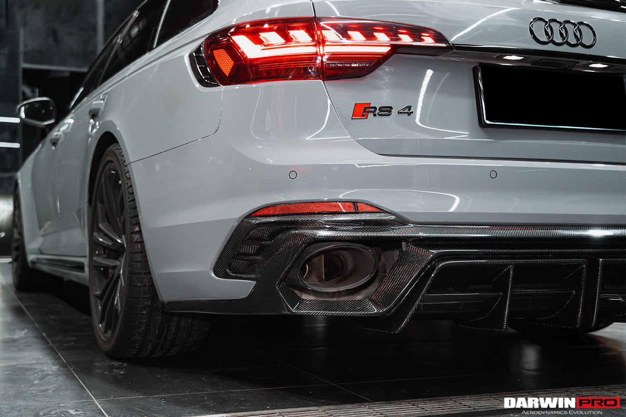 2017-2022 Audi RS4 B9 BKSS Style Rear Diffuser w/ Caps - DarwinPRO Aerodynamics
