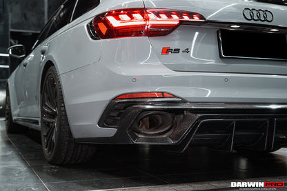 2017-2022 Audi RS4 B9 BKSS Style Rear Diffuser w/ Caps - DarwinPRO Aerodynamics