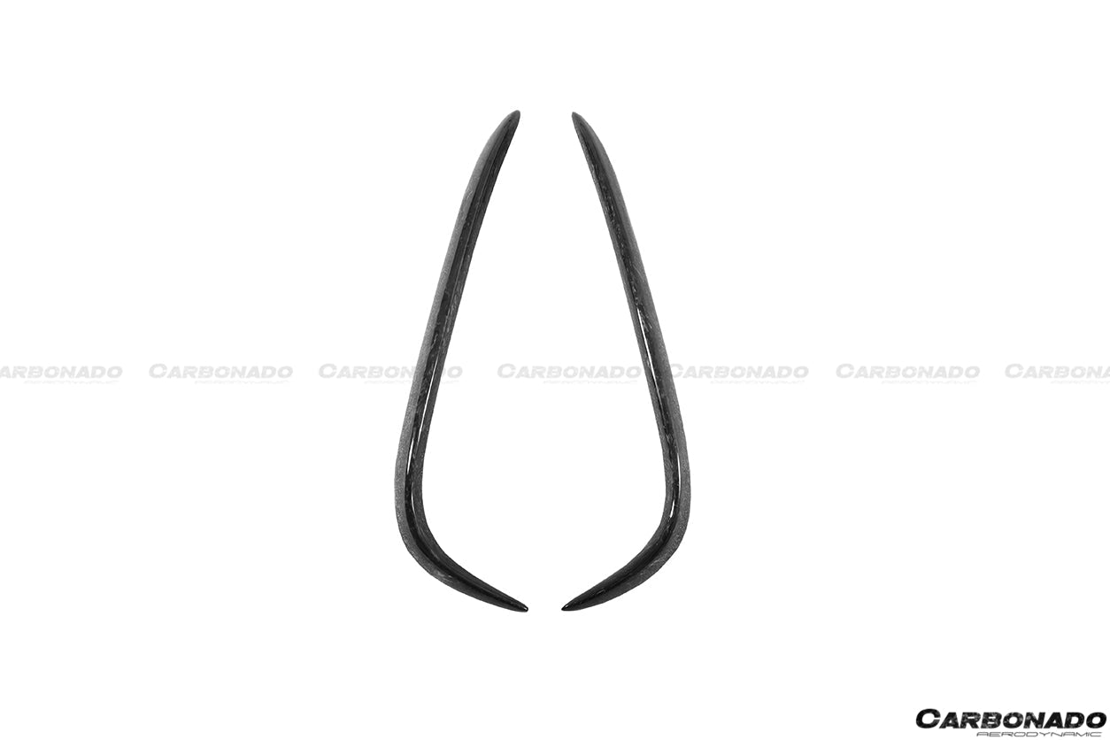 2016-2021 Tesla X SUV RZS Style Carbon Fiber Rear Bumper Canards - Carbonado