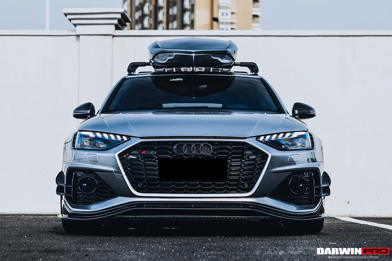 2020-2022 Audi RS4 B9.5 BKSS Style Carbon Fiber Front Bumper Canards - DarwinPRO Aerodynamics