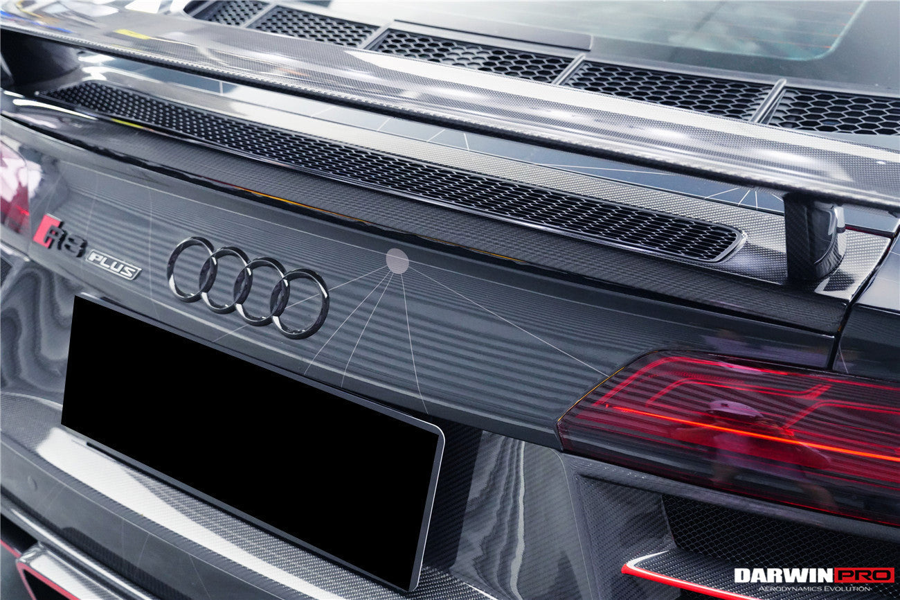 2016-2019 Audi R8 GEN2 V10 PLUS Coupe ONLY GT Style Carbon Fiber Trunk Wing w/ Base - DarwinPRO Aerodynamics