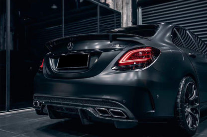 2015-2021 Mercedes Benz W205 C63/S AMG Sedan PS Style Rear Diffuser - Carbonado