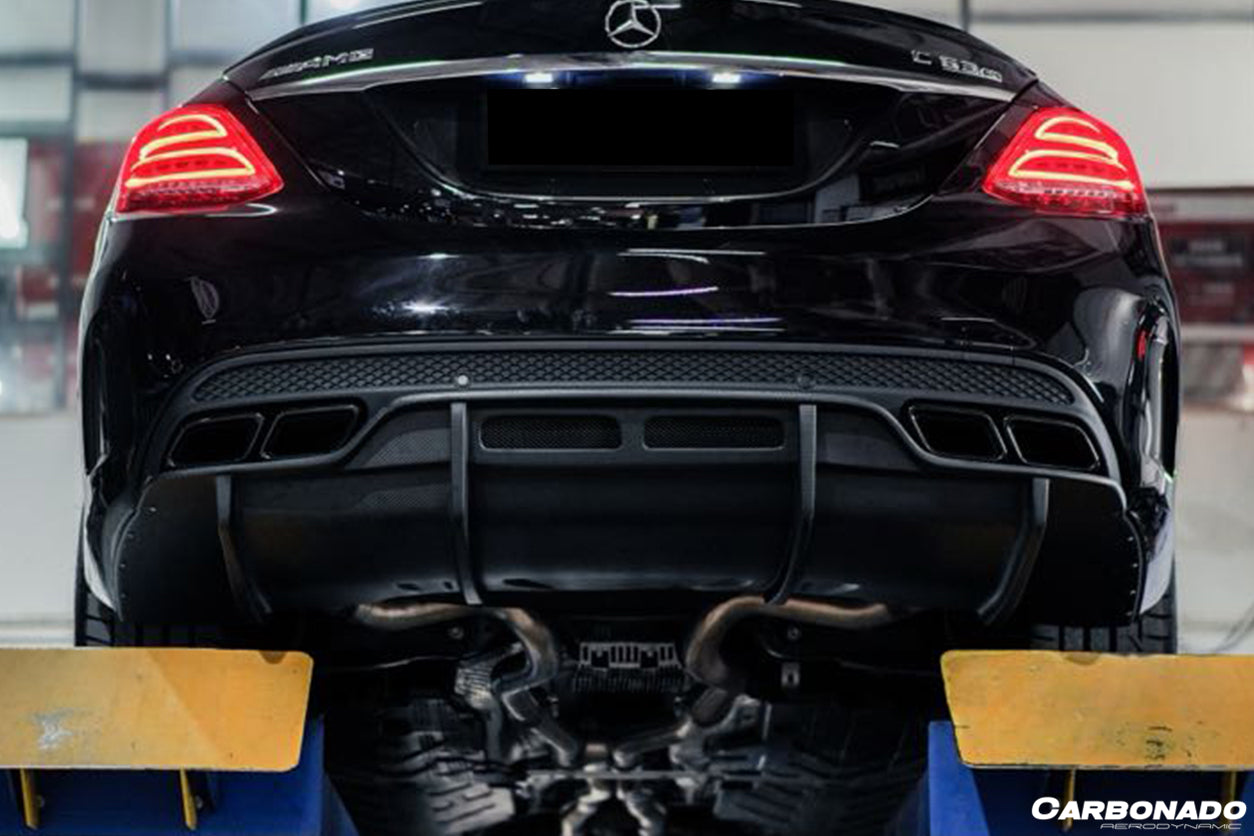 2015-2021 Mercedes Benz W205 C63/S AMG Sedan PS Style Rear Diffuser - Carbonado