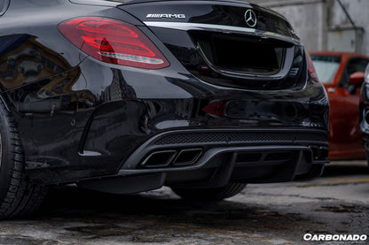 2015-2021 Mercedes Benz W205 C63/S AMG Sedan PS Style Rear Diffuser - Carbonado