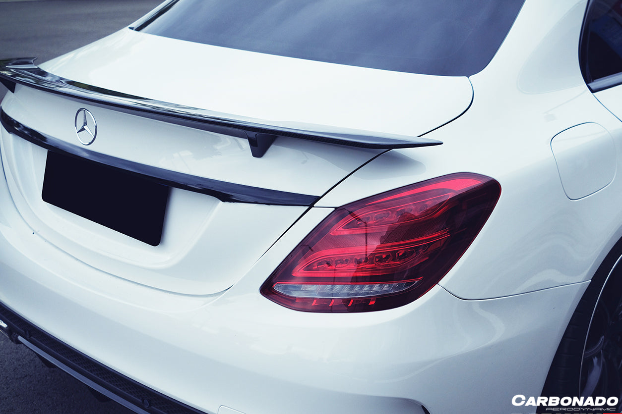 2015-2021 Mercedes Benz C-Class W205 Sedan RT-II Style Trunk Spoiler - Carbonado Aero