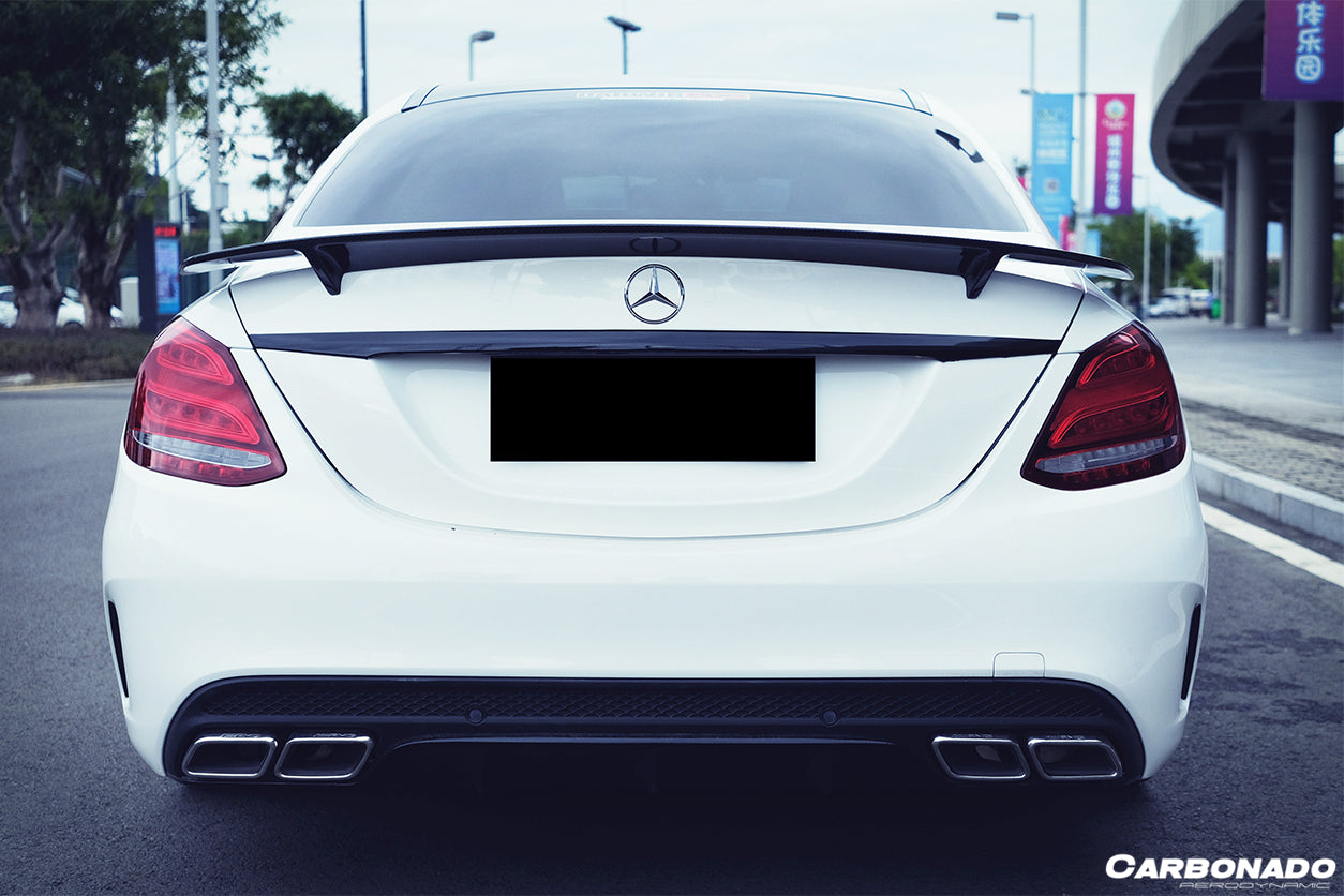 2015-2021 Mercedes Benz C-Class W205 Sedan RT-II Style Trunk Spoiler - Carbonado