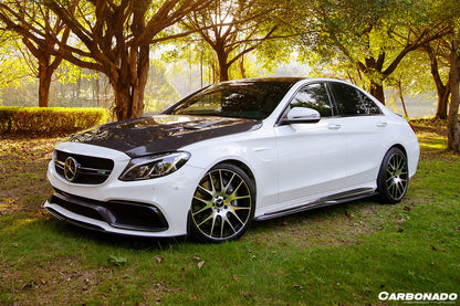 2015-2021 Mercedes Benz C-Class W205 Sedan PS Style Side Skirts - Carbonado