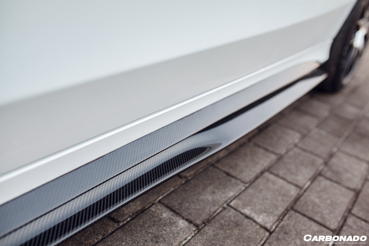 2015-2021 Mercedes Benz C-Class W205 Sedan PS Style Side Skirts - Carbonado