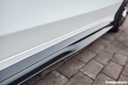 2015-2021 Mercedes Benz C-Class W205 Sedan PS Style Side Skirts - Carbonado