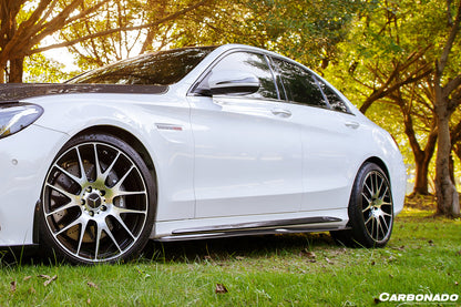 2015-2021 Mercedes Benz C-Class W205 Sedan PS Style Side Skirts - Carbonado