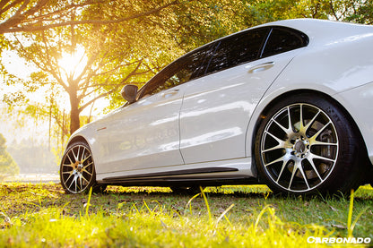 2015-2021 Mercedes Benz C-Class W205 Sedan PS Style Side Skirts - Carbonado