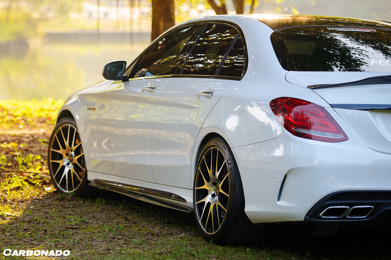 2015-2021 Mercedes Benz C-Class W205 Sedan PS Style Side Skirts - Carbonado