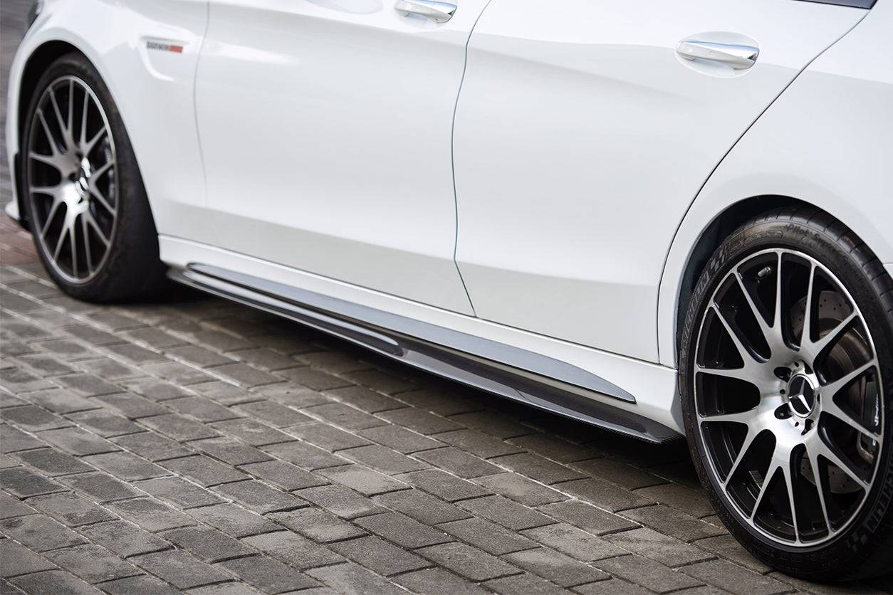 2015-2021 Mercedes Benz C-Class C63 AMG W205 Sedan PS Style Side Skirts - Carbonado