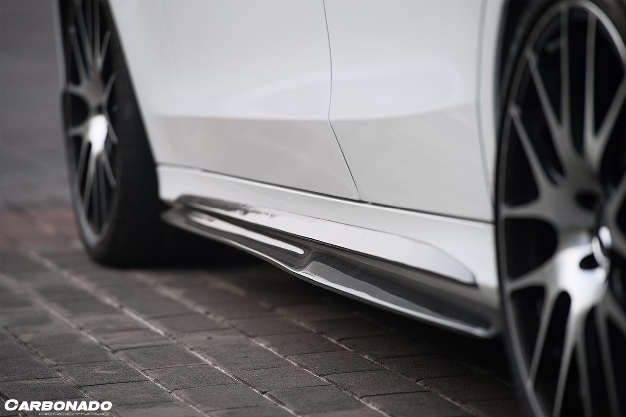 2015-2021 Mercedes Benz C-Class W205 Sedan PS Style Side Skirts - Carbonado