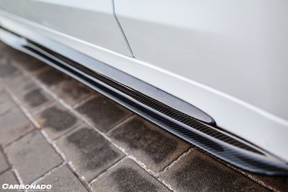 2015-2021 Mercedes Benz C-Class W205 Sedan PS Style Side Skirts - Carbonado