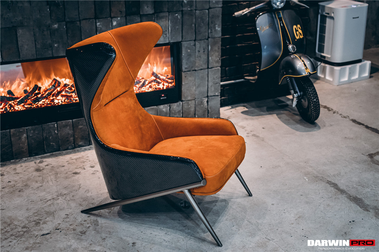 DARWINPRO CARBON FIBER CANYON ORANGE SUEDE LOUNGE CHAIR - DarwinPRO Aerodynamics