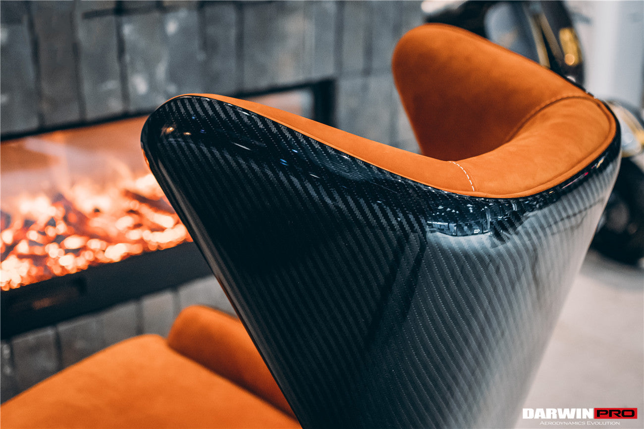 DARWINPRO CARBON FIBER CANYON ORANGE SUEDE LOUNGE CHAIR - DarwinPRO Aerodynamics