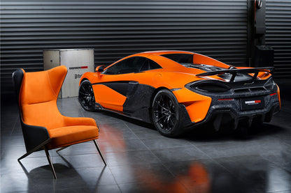 DARWINPRO CARBON FIBER CANYON ORANGE SUEDE LOUNGE CHAIR - DarwinPRO Aerodynamics