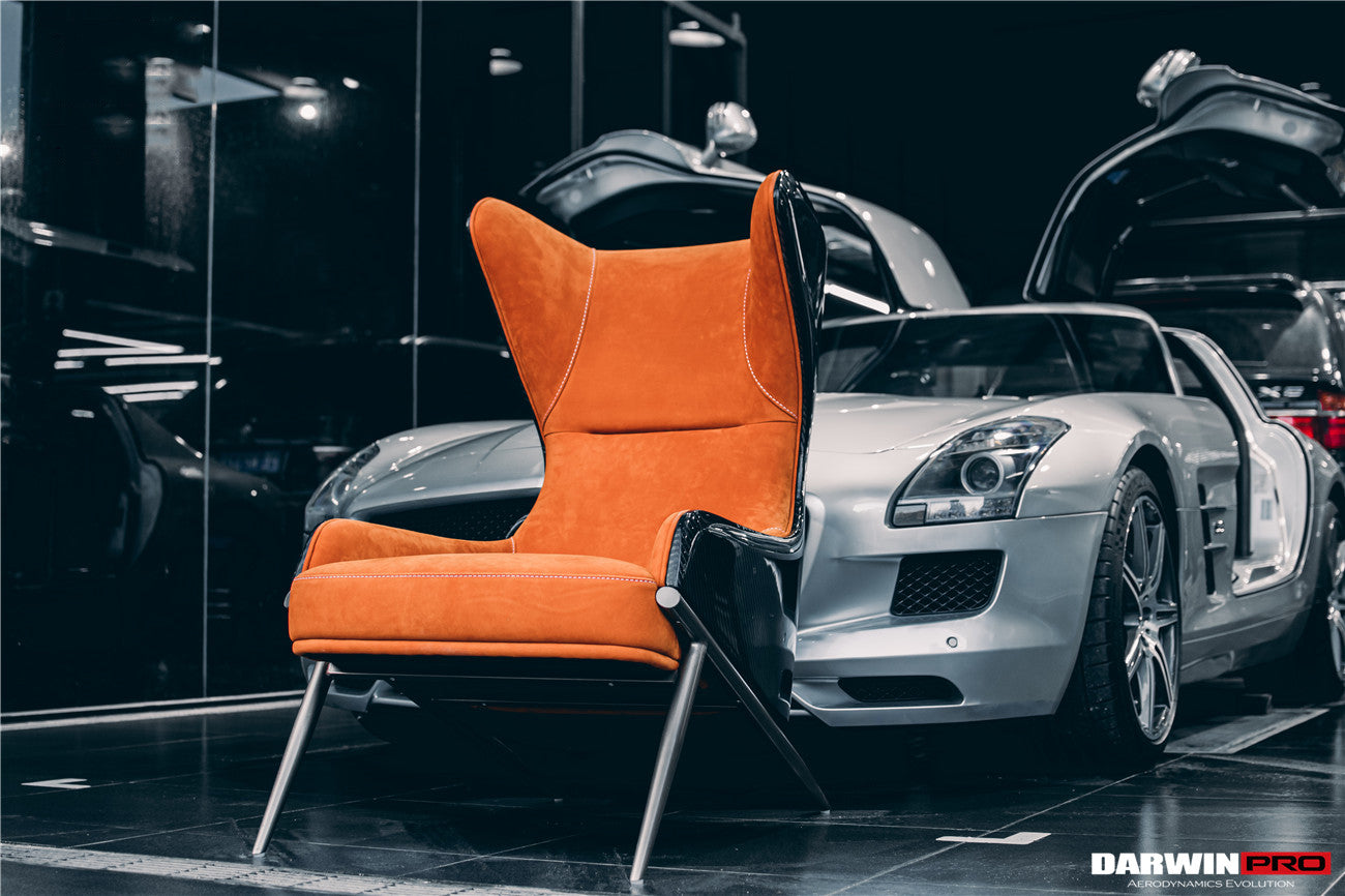 DARWINPRO CARBON FIBER CANYON ORANGE SUEDE LOUNGE CHAIR - DarwinPRO Aerodynamics