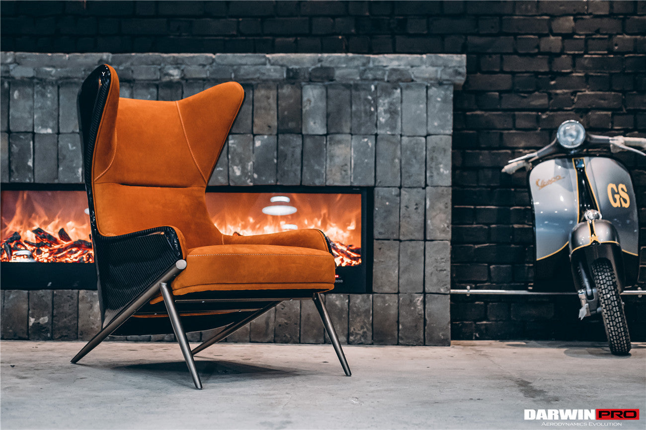 DARWINPRO CARBON FIBER CANYON ORANGE SUEDE LOUNGE CHAIR - DarwinPRO Aerodynamics