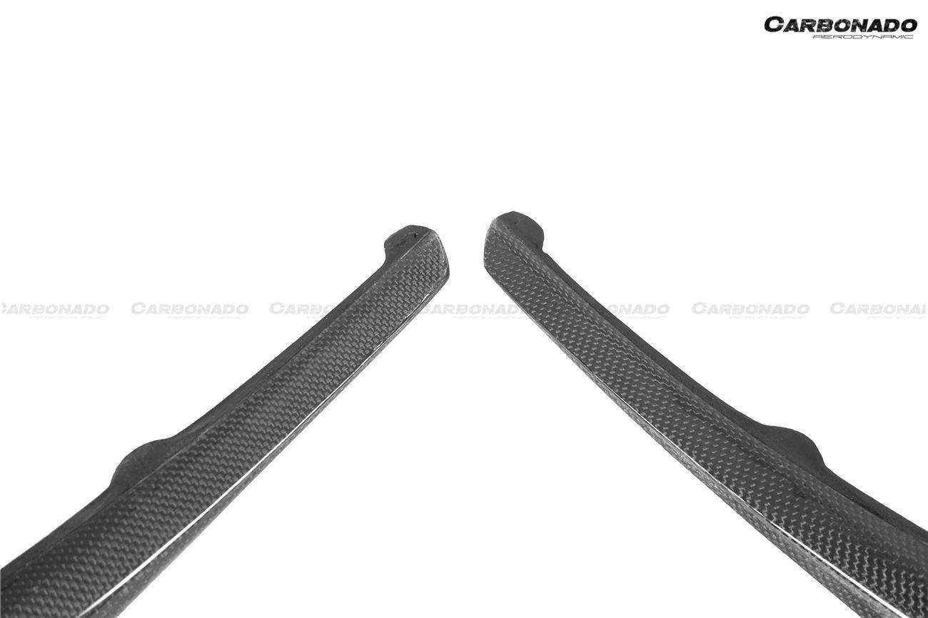 2018-2022 Ferrari 488 Pista OEM Style Carbon Fiber Front Bumper Vent Canards - Carbonado Aero