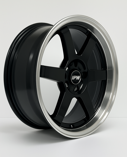E500 Black Machined Lip 19x8.5 ET30 5x112 - Square Set (4 Wheels)