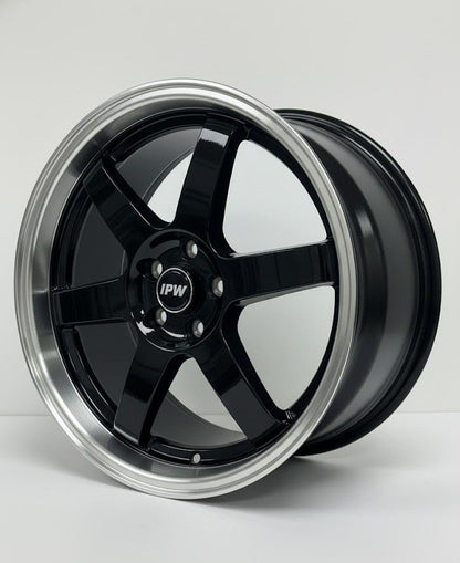 E500 Black Machined Lip 19x8.5 ET30 5x112 - Square Set (4 Wheels)