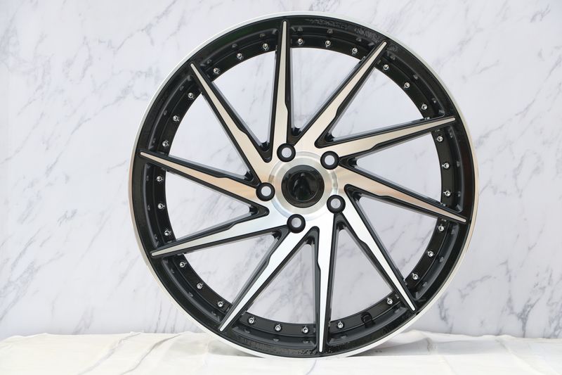E511 Black Machined Face With Silver Rivet 17x8.5 ET35 4.100.114 - Square Set (4 Wheels)