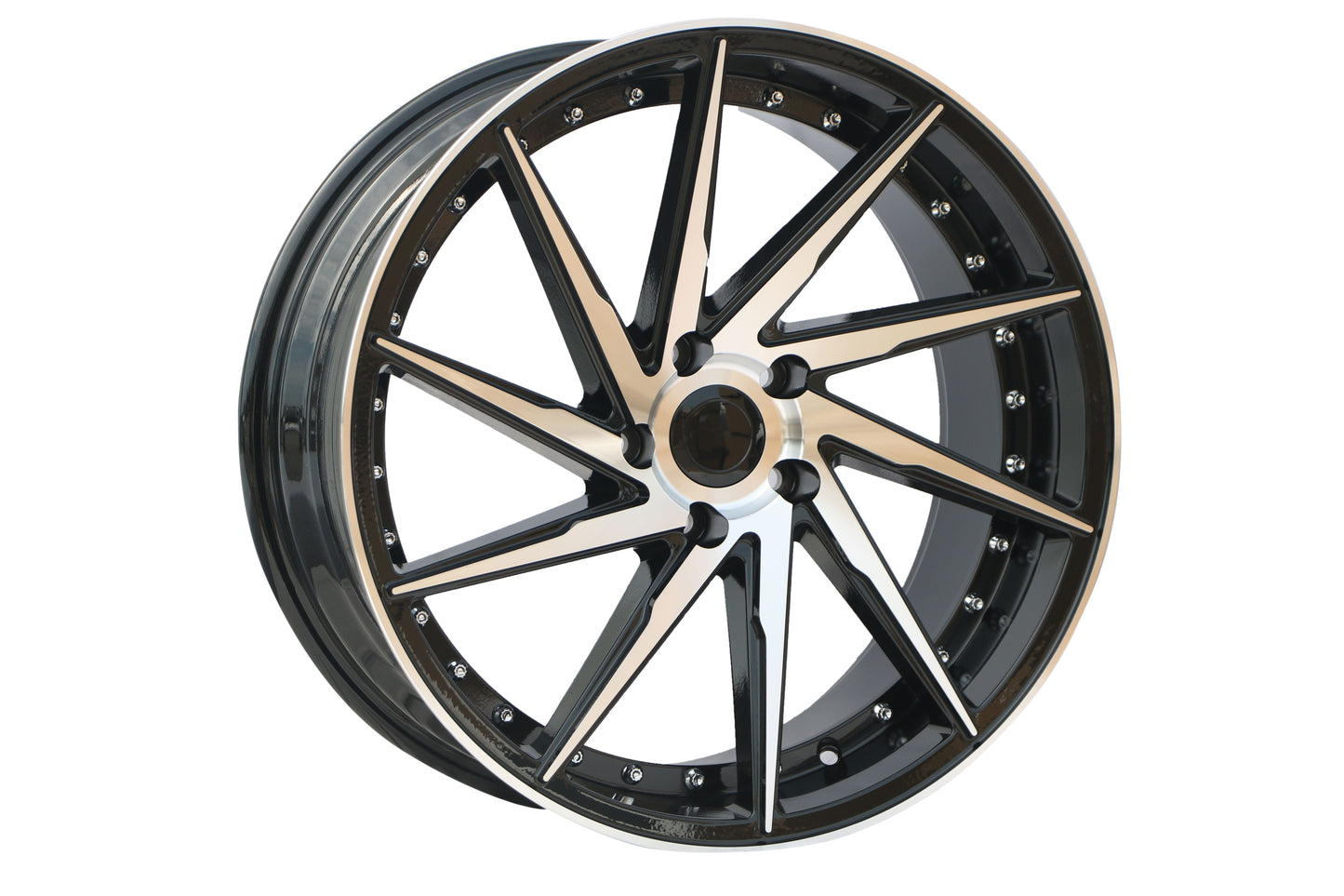 E511 Black Machined Face With Silver Rivet 17x8.5 ET35 4.100.114 - Square Set (4 Wheels)