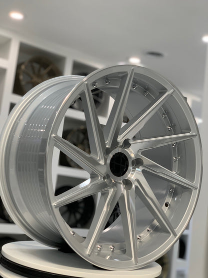E511 Silver Machined Face 19x9.5 ET35 5x112 - Square Set (4 Wheels)