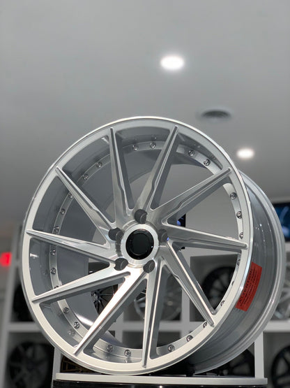E511 Silver Machined Face 19x9.5 ET35 5x112 - Square Set (4 Wheels)