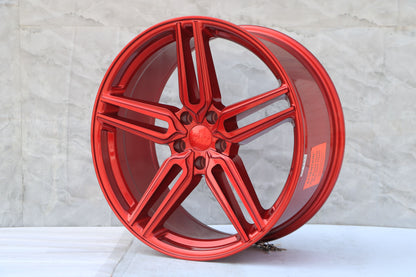 E522 Red 20in Staggered Set 9.0 ET35 / 10.0 ET35 5.114 (4 Wheels)