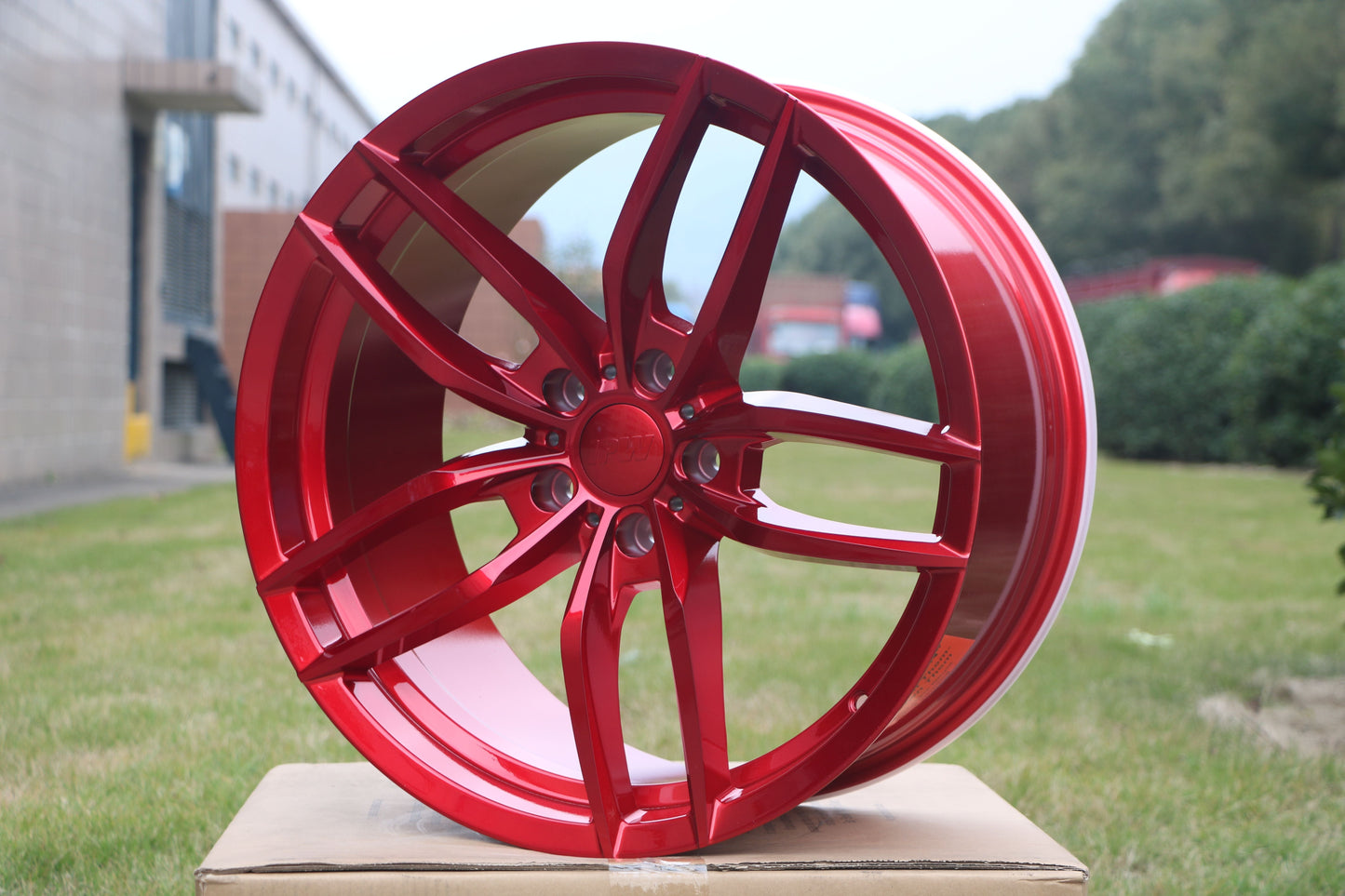 E524 Red 19x9.5 ET35 5.120 - Square Set (4 Wheels)
