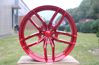 E524 Red 19in Staggered Set 8.5 ET35 / 9.5 ET35 5.120 (4 Wheels)