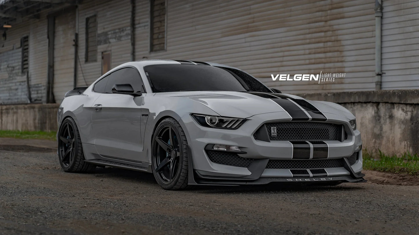 20" Velgen Classic5 V2 Satin Black 5x114.3 ( Staggered Set ) ( Set of 4 )