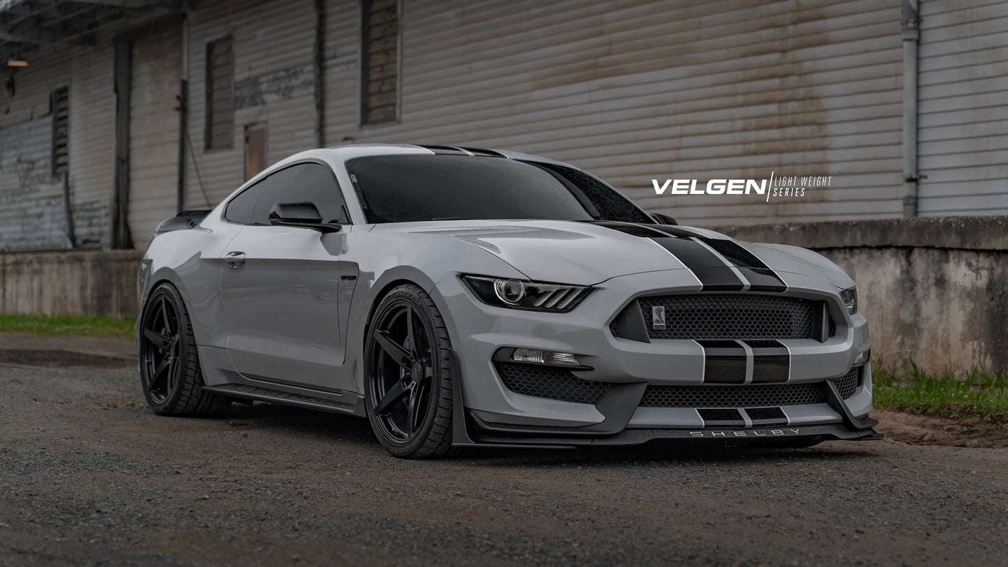 20" Velgen Classic5 V2 Satin Black 5x114.3 ( Staggered Set ) ( Set of 4 )