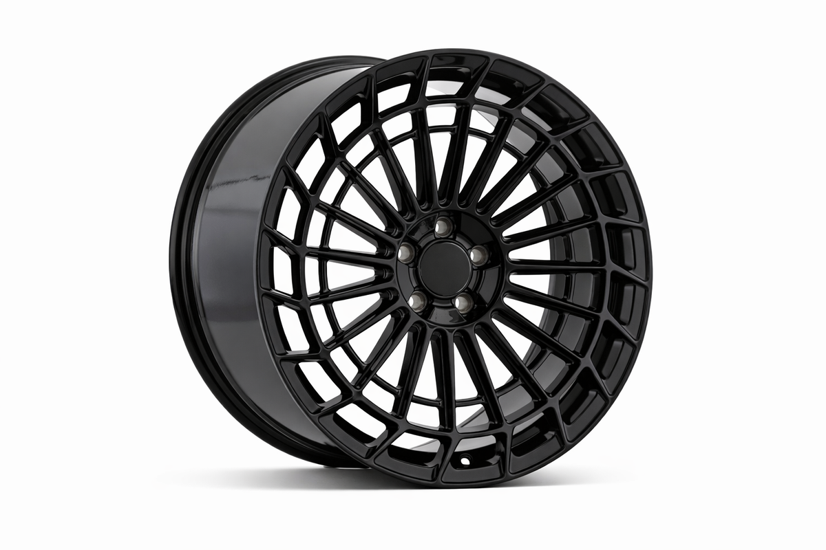E040 Gloss Black 19x8.0 ET30 5x112 - Square Set (4 Wheels)